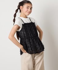 KJKFB07039 a.v.v KIDS(アー・ヴェ・ヴェ) [140-150]シフォンキャミドッキングトップス アイボリー