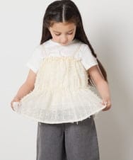 KJKFB07039 a.v.v KIDS(アー・ヴェ・ヴェ) [140-150]シフォンキャミドッキングトップス アイボリー