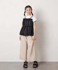 KJKFB07039 a.v.v KIDS(アー・ヴェ・ヴェ) [140-150]シフォンキャミドッキングトップス アイボリー