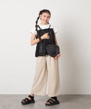 KJKFB07039 a.v.v KIDS(アー・ヴェ・ヴェ) [140-150]シフォンキャミドッキングトップス アイボリー