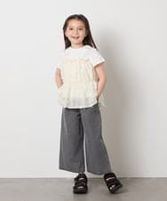 KJKFB07039 a.v.v KIDS(アー・ヴェ・ヴェ) [140-150]シフォンキャミドッキングトップス アイボリー