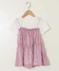 KJKFB07039 a.v.v KIDS(アー・ヴェ・ヴェ) [140-150]シフォンキャミドッキングトップス ラベンダー