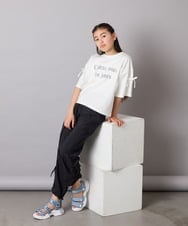 KJKFB14034 a.v.v KIDS(アー・ヴェ・ヴェ) [140-150]袖スリットロゴTシャツ ホワイト
