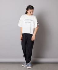 KJKFB14034 a.v.v KIDS(アー・ヴェ・ヴェ) [140-150]袖スリットロゴTシャツ ホワイト