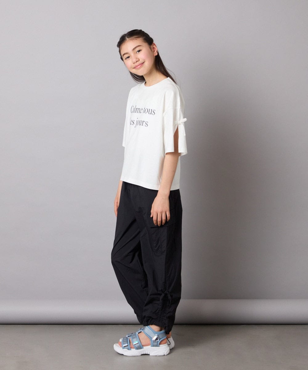 KJKFB14034 a.v.v KIDS(アー・ヴェ・ヴェ) [140-150]袖スリットロゴTシャツ ホワイト
