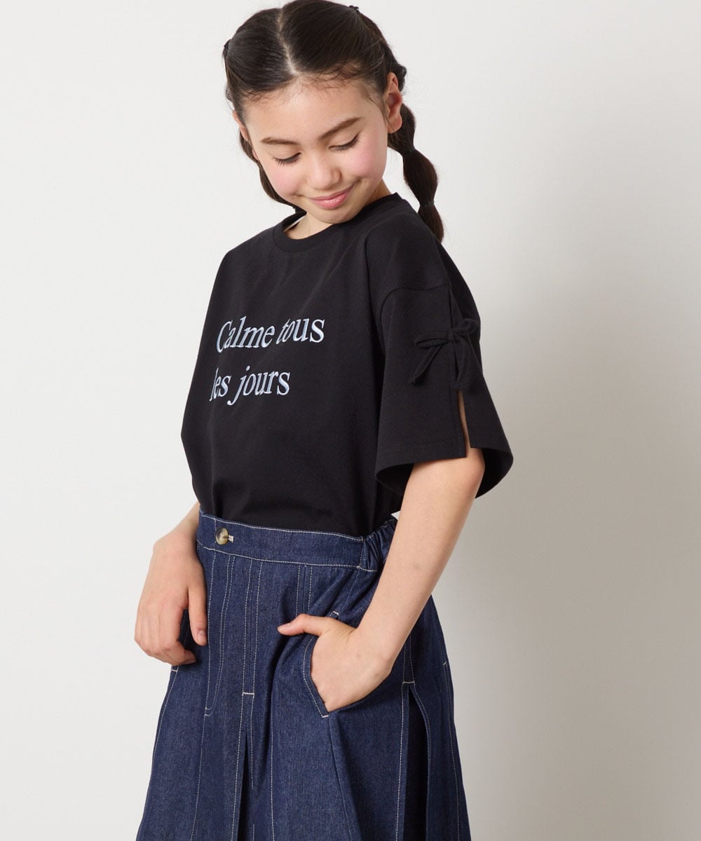 KJKFB14034 a.v.v KIDS [140-150]袖スリットロゴTシャツ