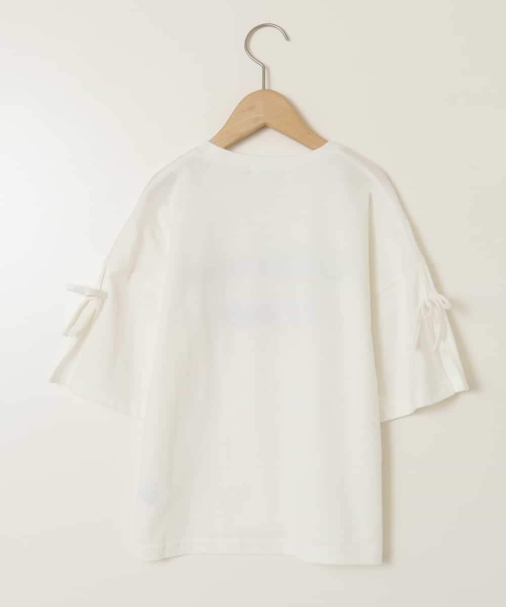 KJKFB14034 a.v.v KIDS(アー・ヴェ・ヴェ) [140-150]袖スリットロゴTシャツ ホワイト