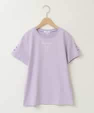 KJKFB49029 a.v.v KIDS(アー・ヴェ・ヴェ) [140-150]ソデレースアップＴシャツ ラベンダー