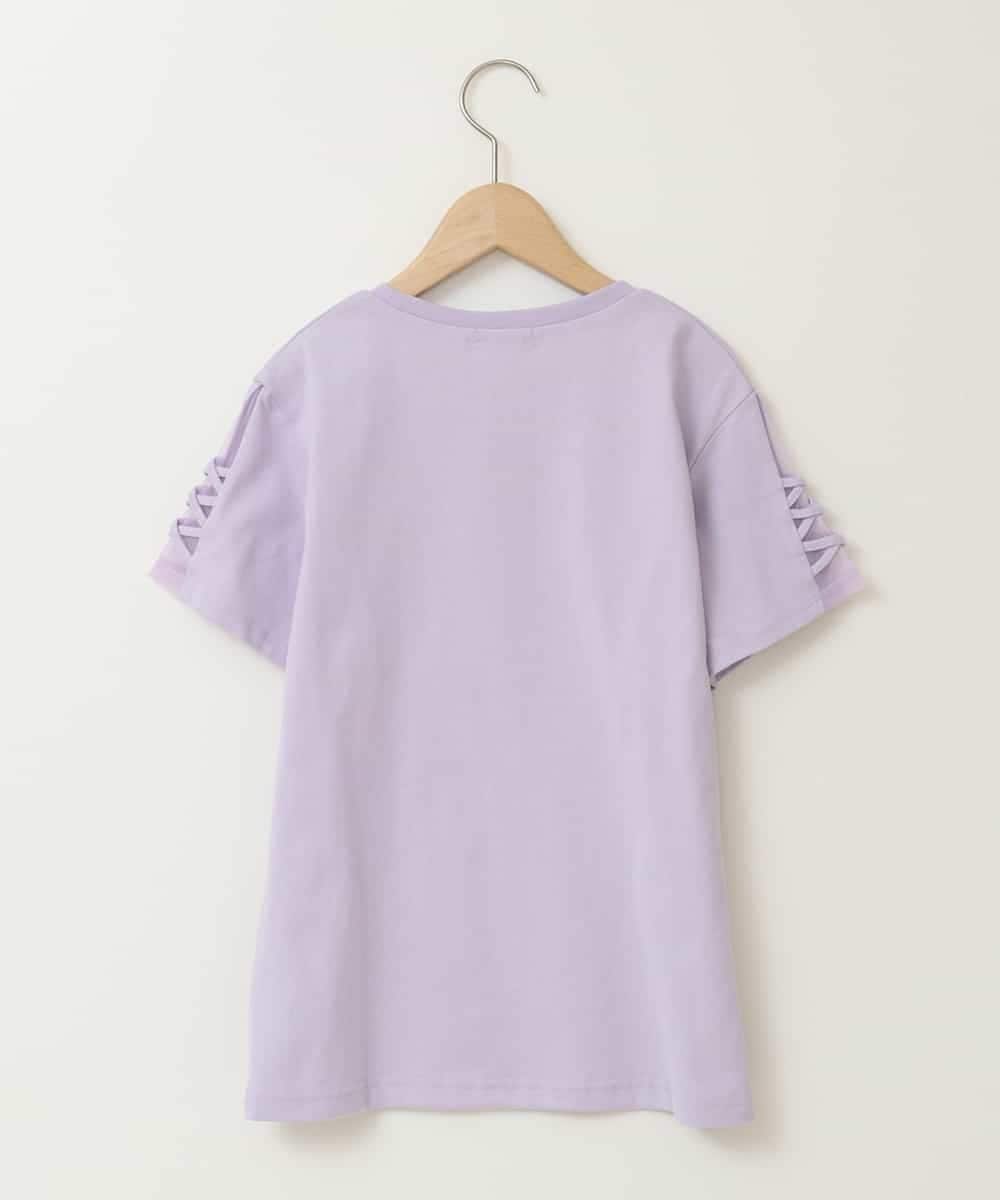KJKFB49029 a.v.v KIDS(アー・ヴェ・ヴェ) [140-150]ソデレースアップＴシャツ ラベンダー
