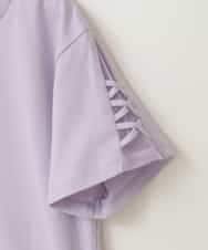 KJKFB49029 a.v.v KIDS(アー・ヴェ・ヴェ) [140-150]ソデレースアップＴシャツ ラベンダー