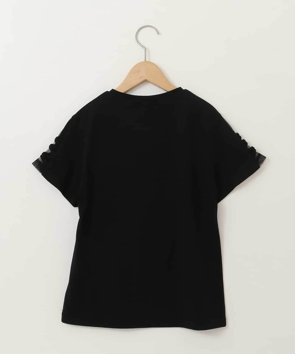 KJKFB49029 a.v.v KIDS(アー・ヴェ・ヴェ) [140-150]ソデレースアップＴシャツ ブラック