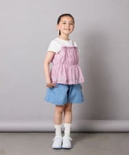 KJKFC07044 a.v.v KIDS(アー・ヴェ・ヴェ) [160]シフォンキャミドッキングトップス ブラック