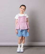 KJKFC07044 a.v.v KIDS(アー・ヴェ・ヴェ) [160]シフォンキャミドッキングトップス ブラック