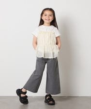 KJKFC07044 a.v.v KIDS(アー・ヴェ・ヴェ) [160]シフォンキャミドッキングトップス ブラック