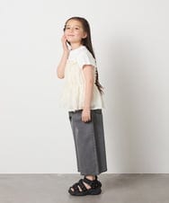 KJKFC07044 a.v.v KIDS(アー・ヴェ・ヴェ) [160]シフォンキャミドッキングトップス ブラック