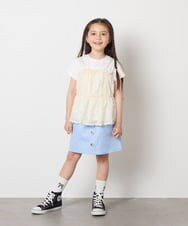 KJKFC07044 a.v.v KIDS(アー・ヴェ・ヴェ) [160]シフォンキャミドッキングトップス ブラック
