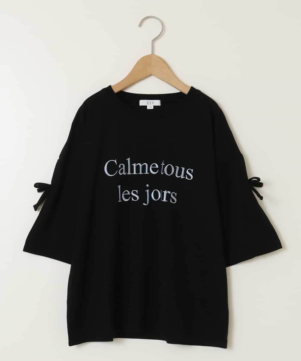 KJKFC14039 a.v.v KIDS(アー・ヴェ・ヴェ) [160]袖スリットロゴTシャツ ブラック
