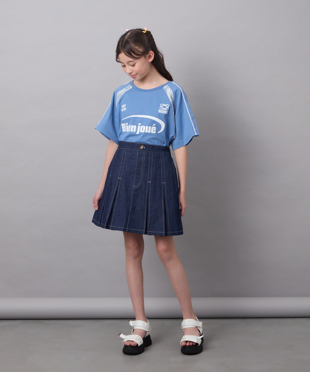 KJKFC41039 a.v.v KIDS(アー・ヴェ・ヴェ) [160]レースキリカエゲーミングＴシャツ ホワイト