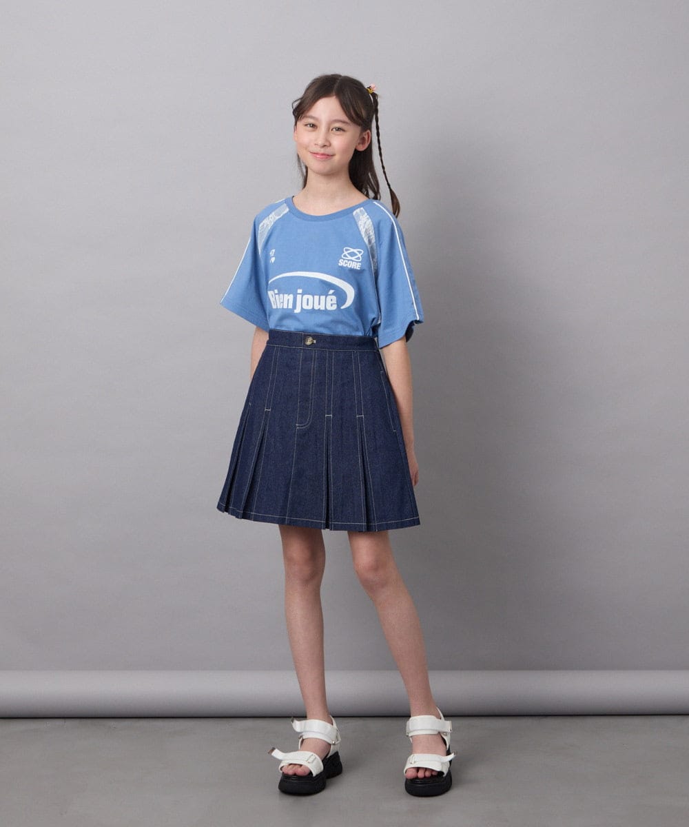 KJKFC41039 a.v.v KIDS(アー・ヴェ・ヴェ) [160]レースキリカエゲーミングＴシャツ ホワイト
