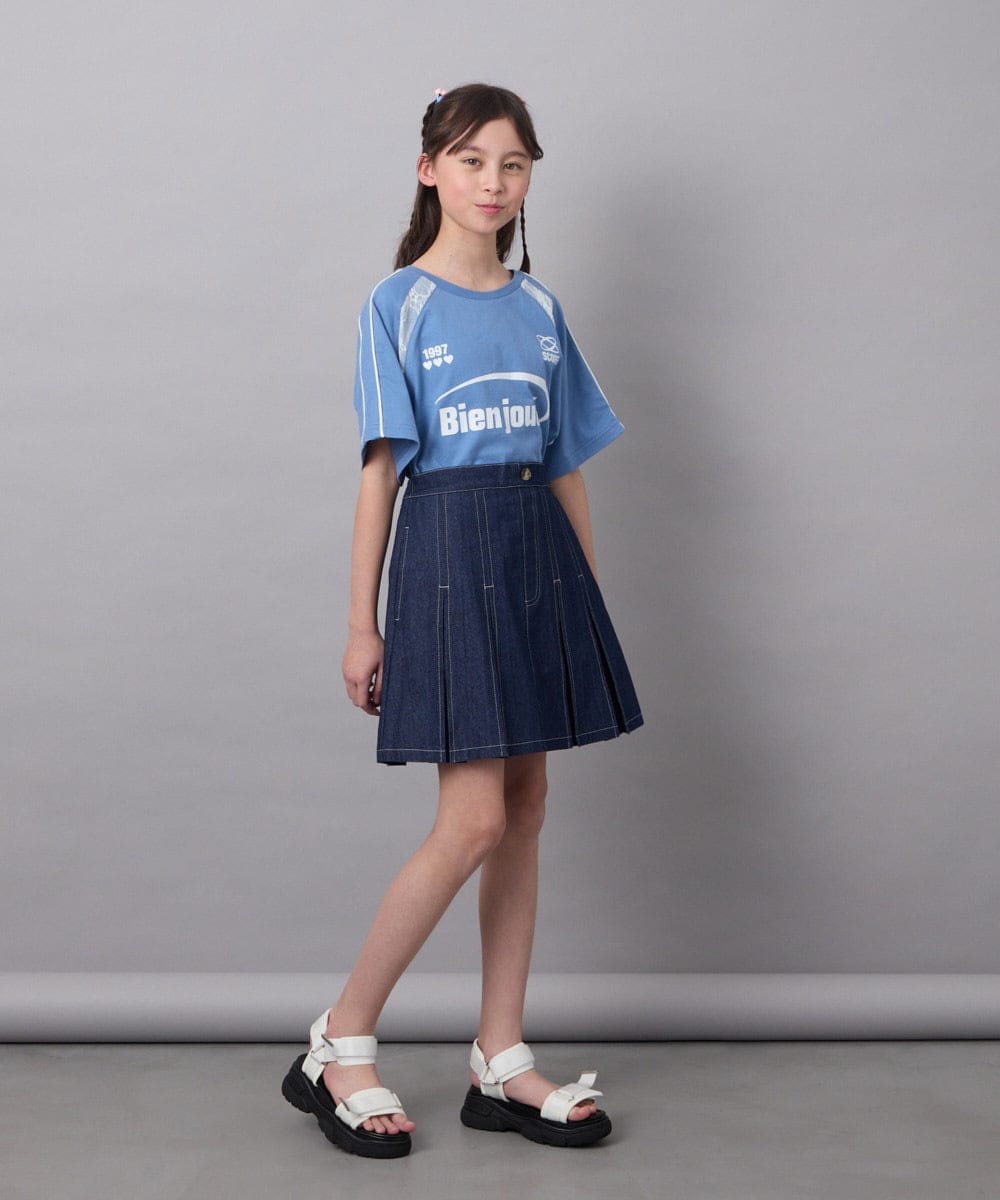 KJKFC41039 a.v.v KIDS(アー・ヴェ・ヴェ) [160]レースキリカエゲーミングＴシャツ ホワイト