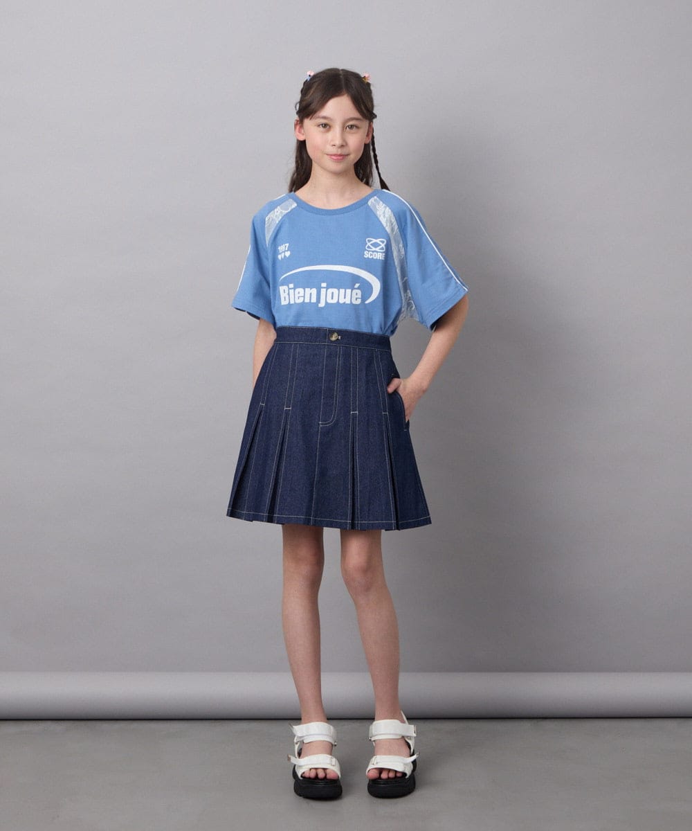KJKFC41039 a.v.v KIDS(アー・ヴェ・ヴェ) [160]レースキリカエゲーミングＴシャツ ホワイト