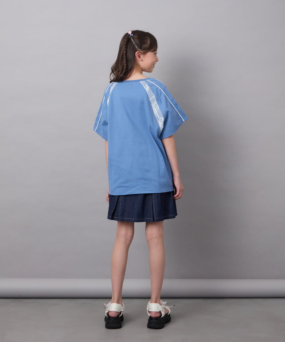 KJKFC41039 a.v.v KIDS(アー・ヴェ・ヴェ) [160]レースキリカエゲーミングＴシャツ ホワイト