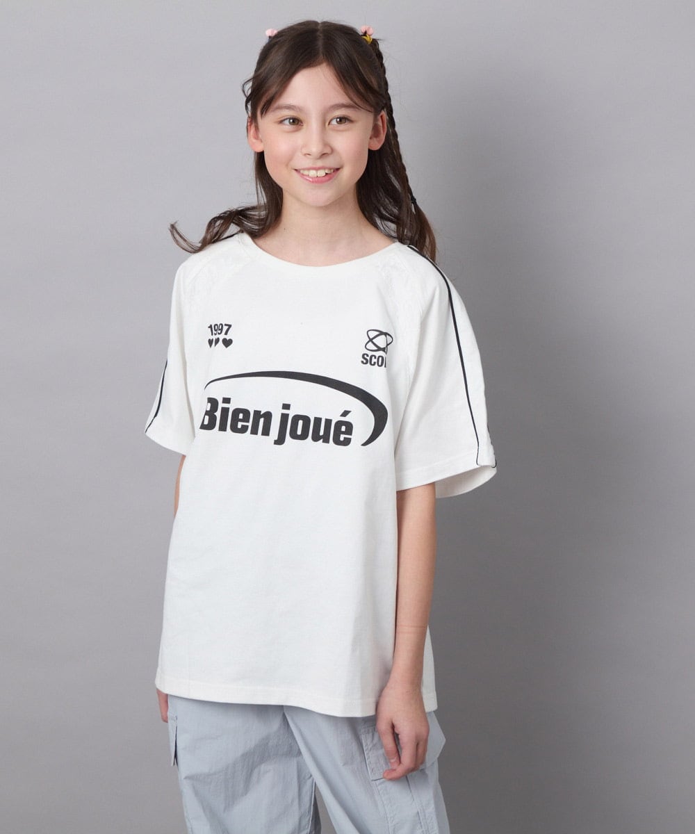 KJKFC41039 a.v.v KIDS(アー・ヴェ・ヴェ) [160]レースキリカエゲーミングＴシャツ ホワイト