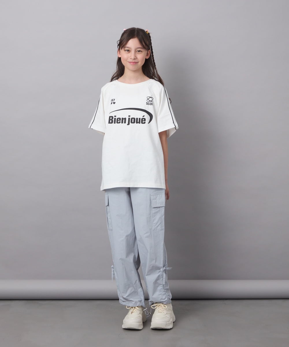 KJKFC41039 a.v.v KIDS(アー・ヴェ・ヴェ) [160]レースキリカエゲーミングＴシャツ ホワイト