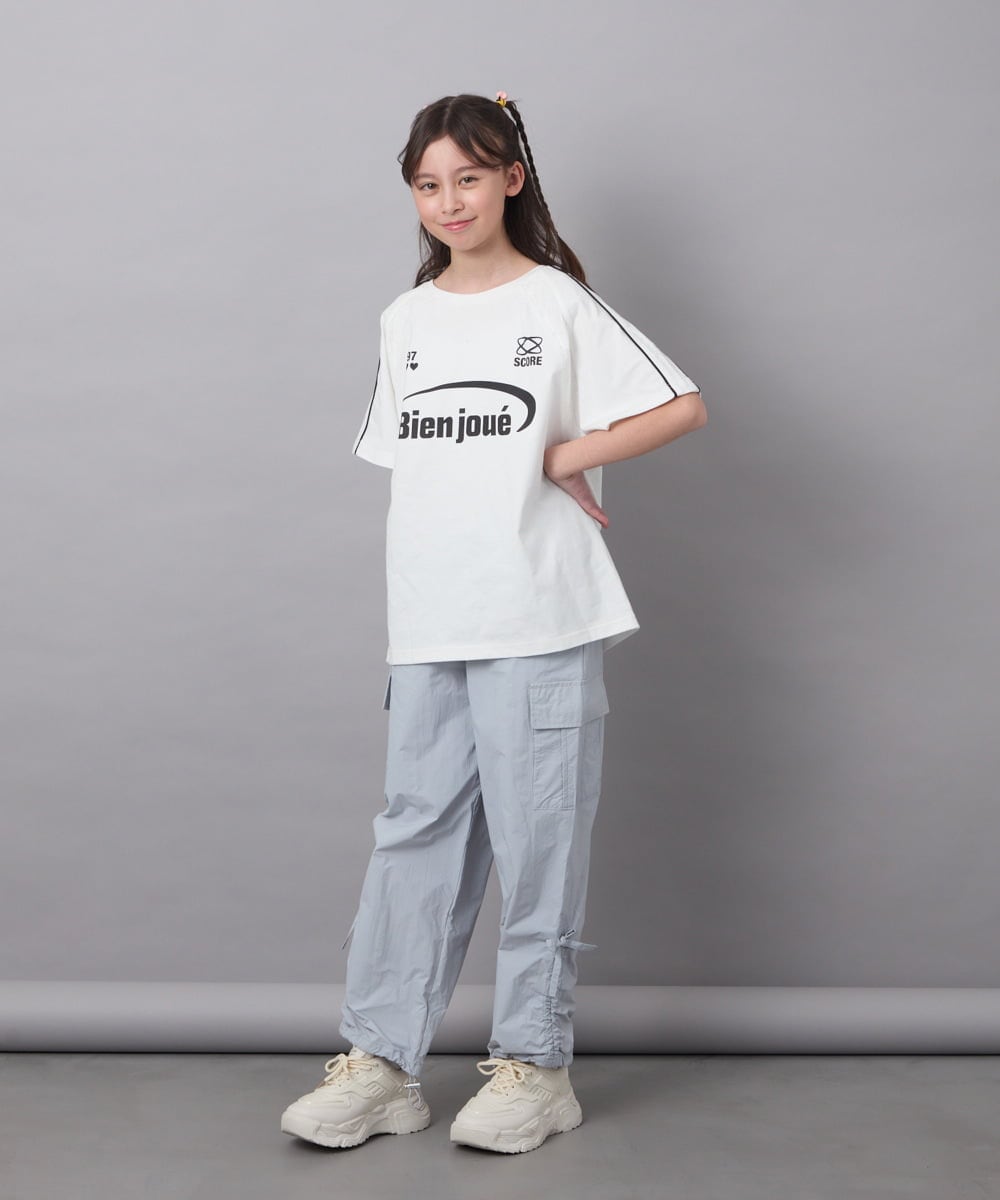 KJKFC41039 a.v.v KIDS(アー・ヴェ・ヴェ) [160]レースキリカエゲーミングＴシャツ ホワイト
