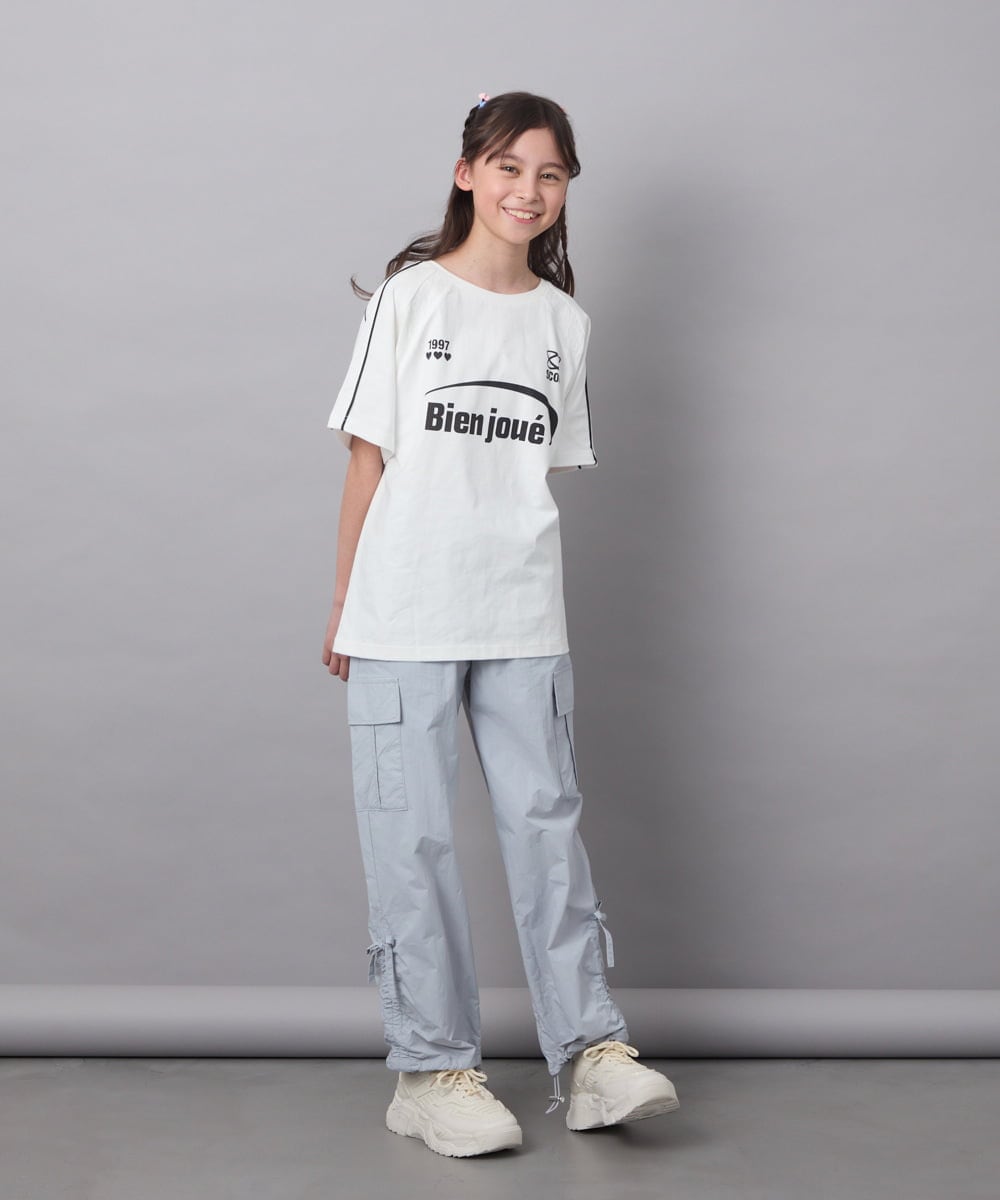 KJKFC41039 a.v.v KIDS(アー・ヴェ・ヴェ) [160]レースキリカエゲーミングＴシャツ ホワイト