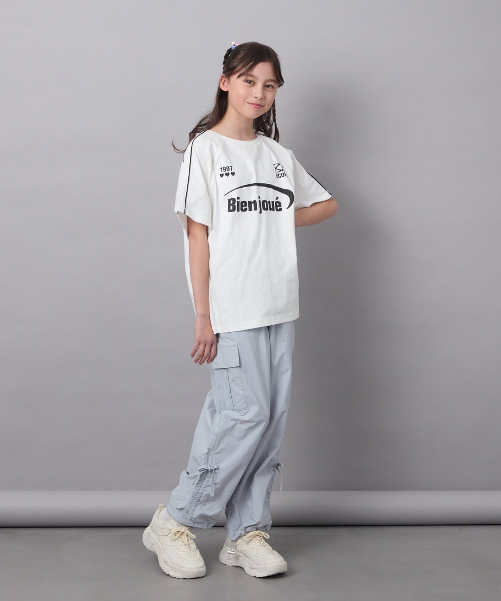 KJKFC41039 a.v.v KIDS(アー・ヴェ・ヴェ) [160]レースキリカエゲーミングＴシャツ ホワイト