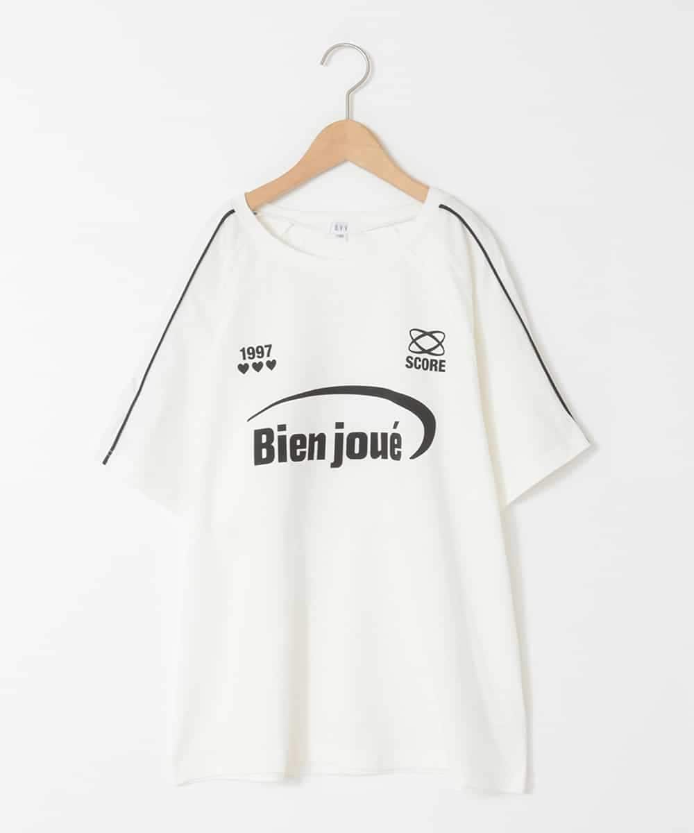 KJKFC41039 a.v.v KIDS(アー・ヴェ・ヴェ) 【毛玉になりにくい/安心の綿100％】[160]レースキリカエゲーミングＴシャツ ホワイト