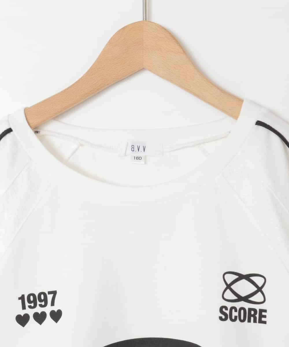 KJKFC41039 a.v.v KIDS(アー・ヴェ・ヴェ) 【毛玉になりにくい/安心の綿100％】[160]レースキリカエゲーミングＴシャツ ホワイト