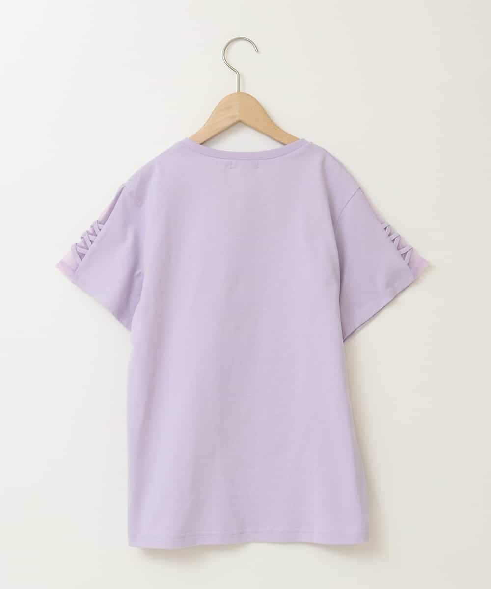 KJKFC49034 a.v.v KIDS(アー・ヴェ・ヴェ) [160]ソデレースアップＴシャツ ラベンダー