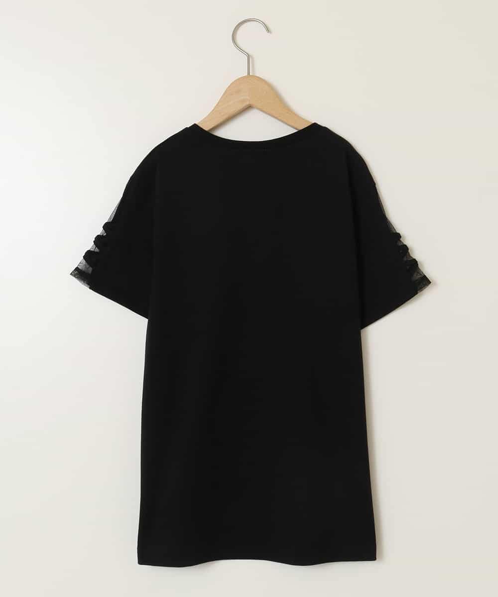 KJKFC49034 a.v.v KIDS(アー・ヴェ・ヴェ) [160]ソデレースアップＴシャツ ブラック