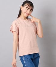 KJKFD07016 a.v.v KIDS(アー・ヴェ・ヴェ) [120-160]レースアップスリーブTシャツ オレンジ