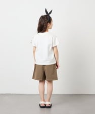 KJKFD07016 a.v.v KIDS(アー・ヴェ・ヴェ) [120-160]レースアップスリーブTシャツ ホワイト