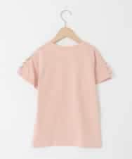 KJKFD07016 a.v.v KIDS(アー・ヴェ・ヴェ) [120-160]【接触冷感/安心の綿100％/毛玉になりにくい】レースアップスリーブTシャツ オレンジ