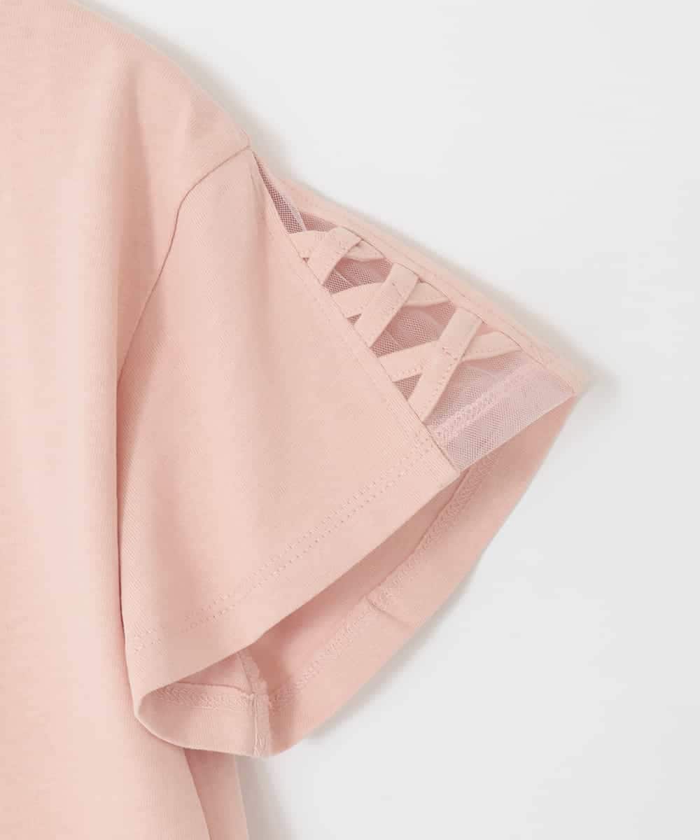 KJKFD07016 a.v.v KIDS(アー・ヴェ・ヴェ) [120-160]【接触冷感/安心の綿100％/毛玉になりにくい】レースアップスリーブTシャツ オレンジ