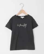 KJKFD07016 a.v.v KIDS(アー・ヴェ・ヴェ) [120-160]【接触冷感/安心の綿100％/毛玉になりにくい】レースアップスリーブTシャツ ブラック