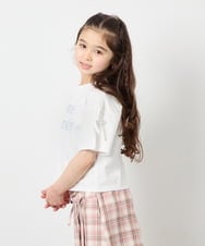 KJKFD40029 a.v.v KIDS(アー・ヴェ・ヴェ) [120-160]袖スリットロゴTシャツ ホワイト