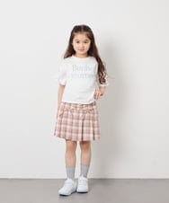 KJKFD40029 a.v.v KIDS(アー・ヴェ・ヴェ) [120-160]袖スリットロゴTシャツ ホワイト