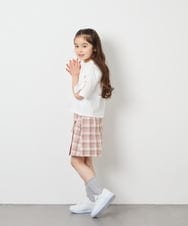 KJKFD40029 a.v.v KIDS(アー・ヴェ・ヴェ) [120-160]袖スリットロゴTシャツ ホワイト