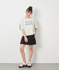 KJKFD40029 a.v.v KIDS(アー・ヴェ・ヴェ) [120-160]袖スリットロゴTシャツ ライトグレー