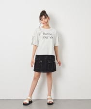 KJKFD40029 a.v.v KIDS(アー・ヴェ・ヴェ) [120-160]袖スリットロゴTシャツ ライトグレー