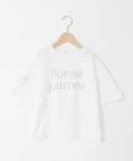 KJKFD40029 a.v.v KIDS(アー・ヴェ・ヴェ) [120-160]袖スリットロゴTシャツ ホワイト