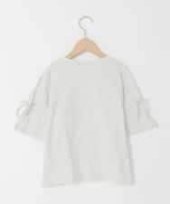 KJKFD40029 a.v.v KIDS(アー・ヴェ・ヴェ) [120-160]袖スリットロゴTシャツ ライトグレー