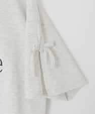 KJKFD40029 a.v.v KIDS(アー・ヴェ・ヴェ) [120-160]袖スリットロゴTシャツ ライトグレー