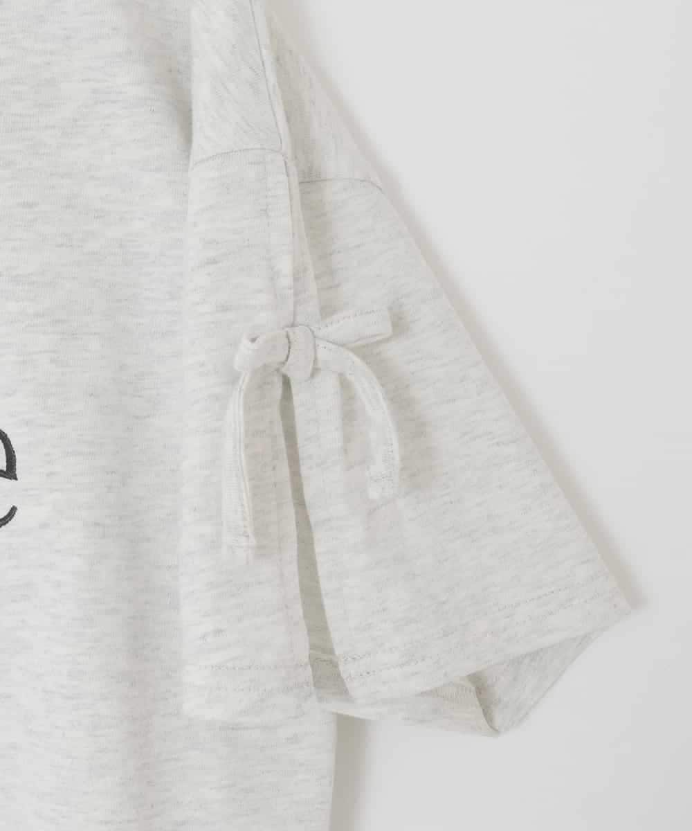 KJKFD40029 a.v.v KIDS(アー・ヴェ・ヴェ) [120-160]袖スリットロゴTシャツ ライトグレー