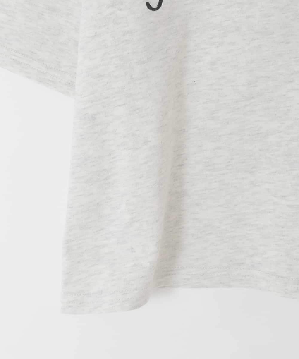 KJKFD40029 a.v.v KIDS(アー・ヴェ・ヴェ) [120-160]袖スリットロゴTシャツ ライトグレー